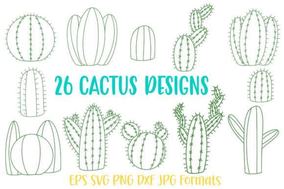 26 Cactus Succulent Line Art Logo Design: Creative Assets