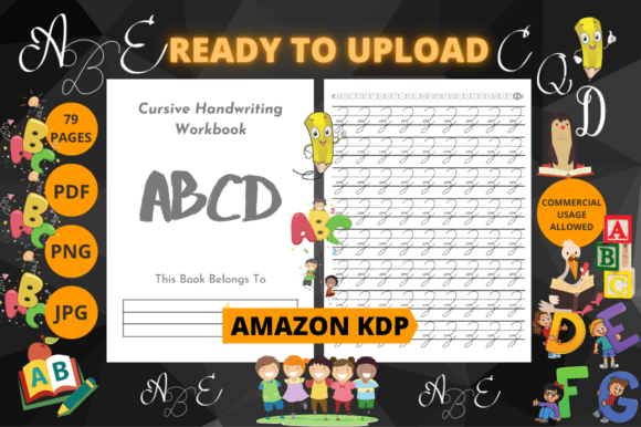Cursive Handwriting Workbook for Kids: A Creative Design Asset