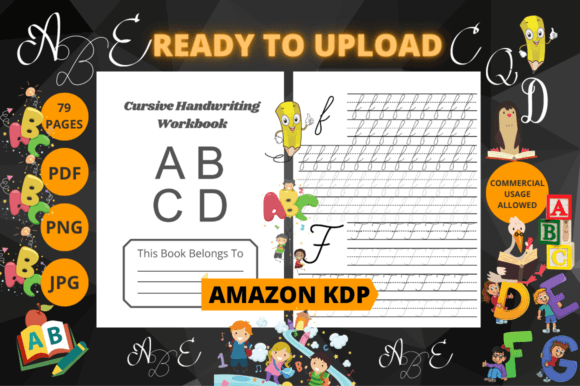 Cursive Handwriting Workbook for Kids V6: A Designer's Asset
