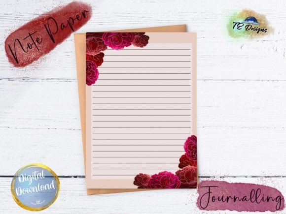 Elegant Rose Note Papers: Enhancing Junk Journalling & Design