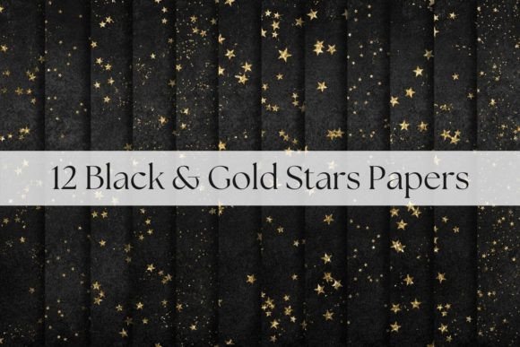 Elevate Your Designs with Black Papers with Gold Stars