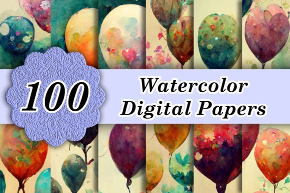 Elevate Your Projects with Watercolor Balloon Digital Papers