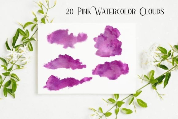 Pink Watercolor Clouds: Elevate Your Visual Design