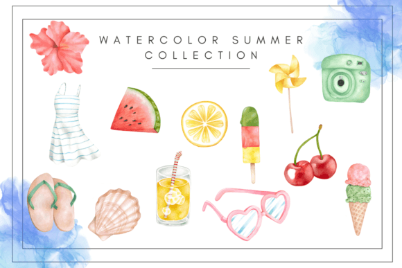 Refreshing Design Projects with Watercolor Summer Clipart