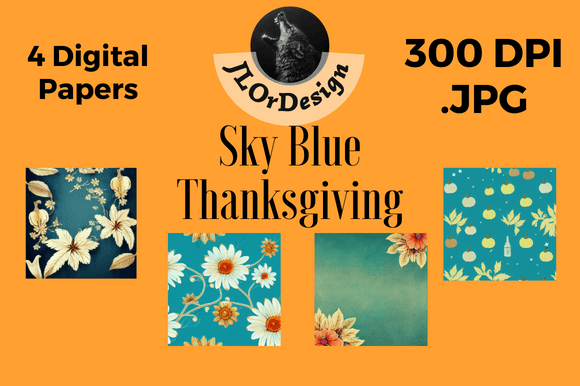 Sky Blue Retro Thanksgiving Backgrounds: A Designer's Asset