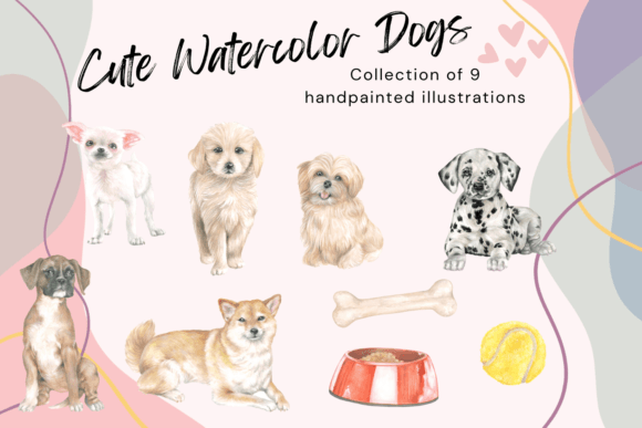 Watercolor Dogs Illustrations: Elevating Modern Design